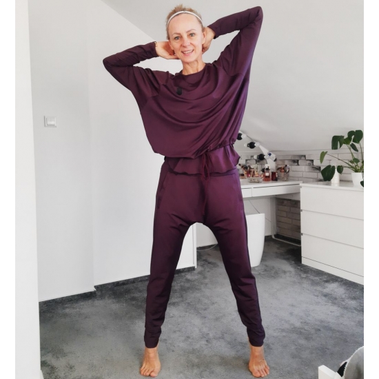 spodnie JOGA Wine